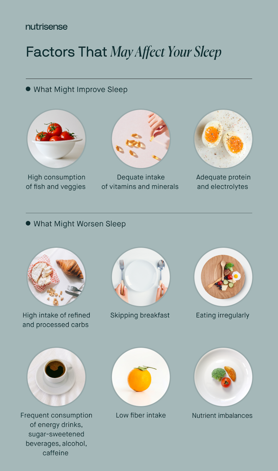 Factors that may affect sleep
