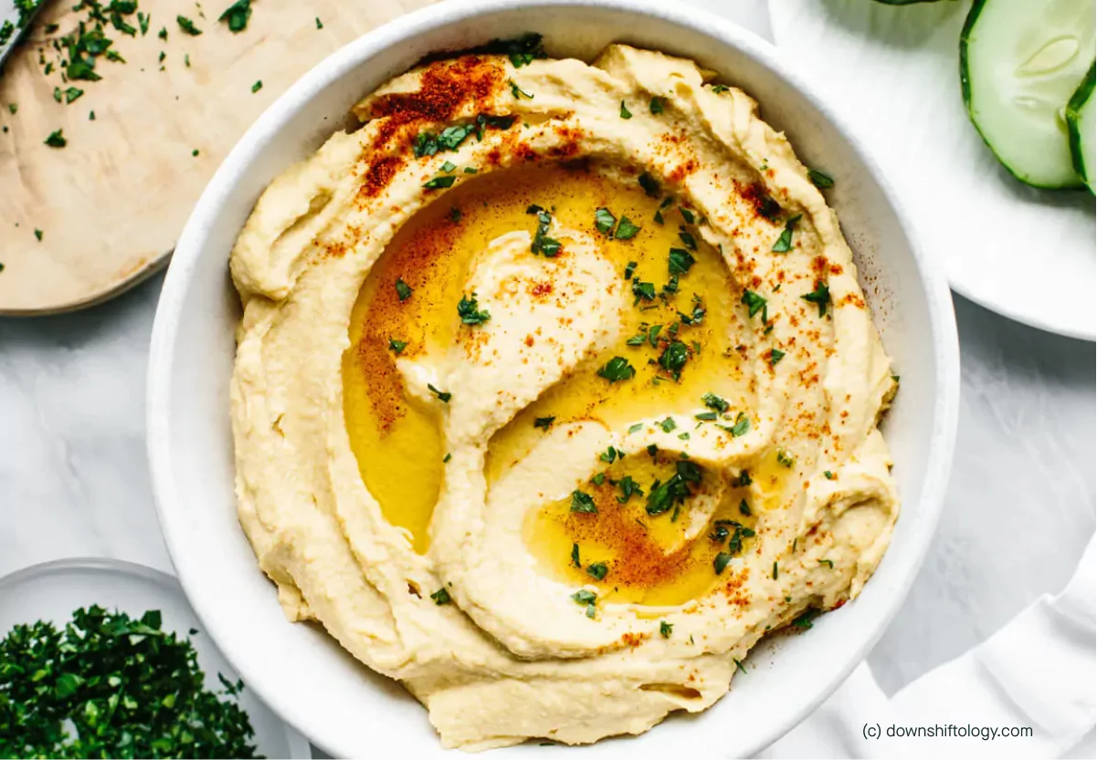 homemade bowl of hummus