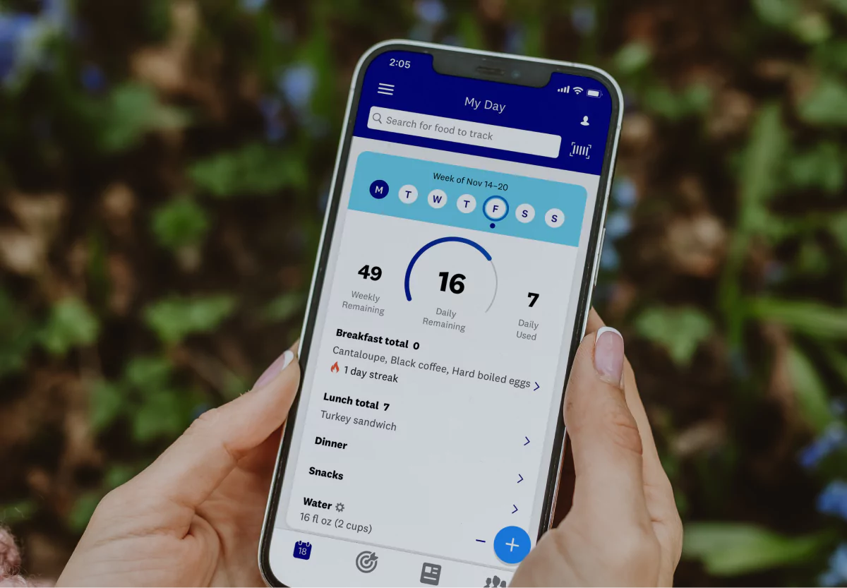 weight watchers app screen