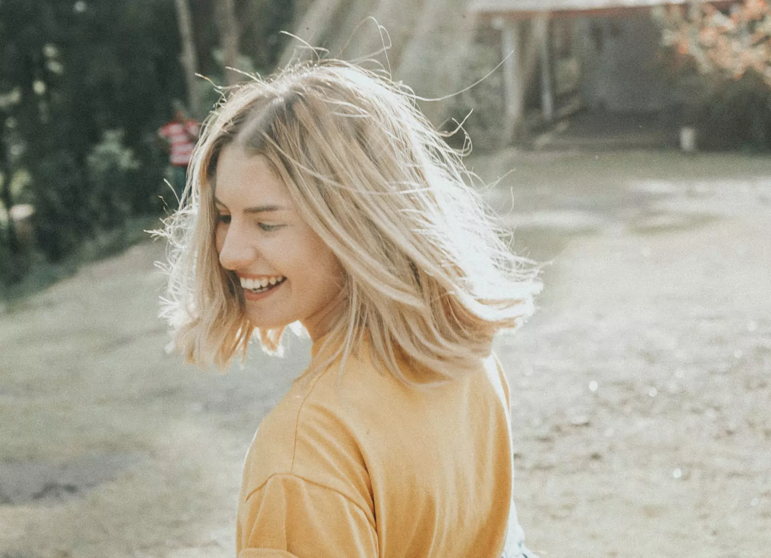 A person enjoying the sun outdoors