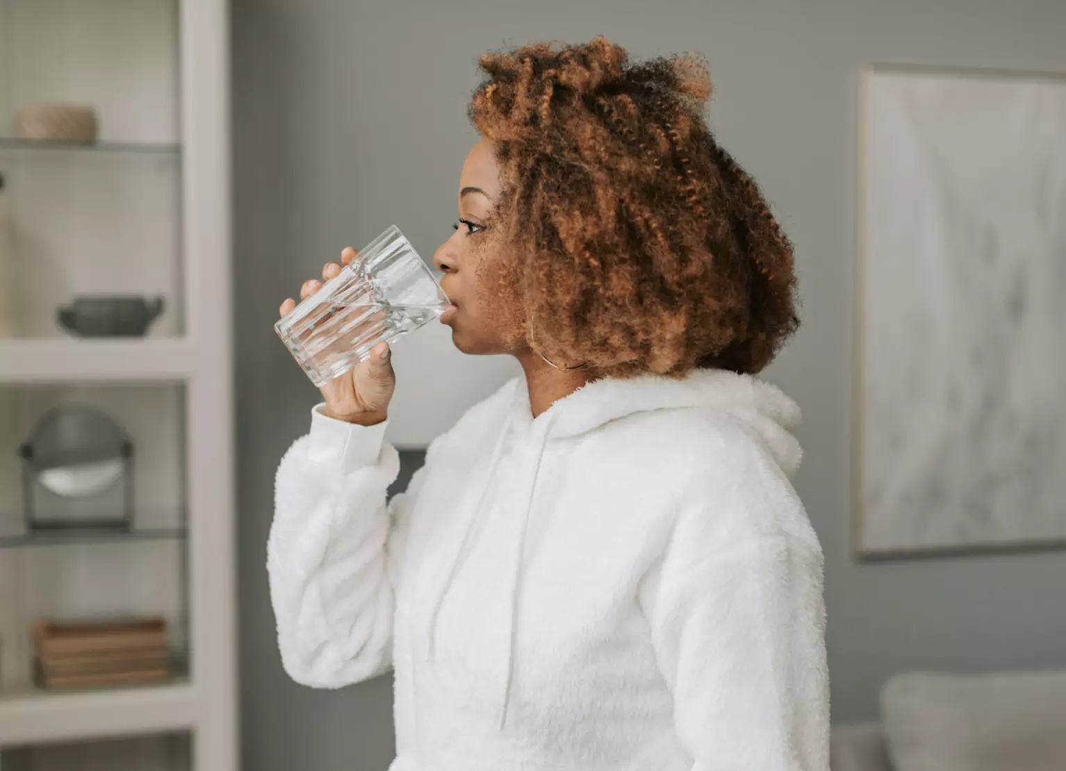 someone drinking water