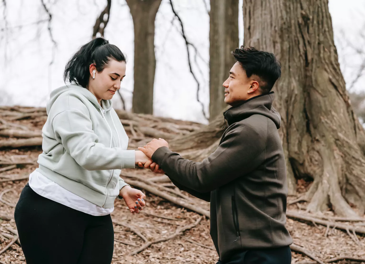 two people walking
