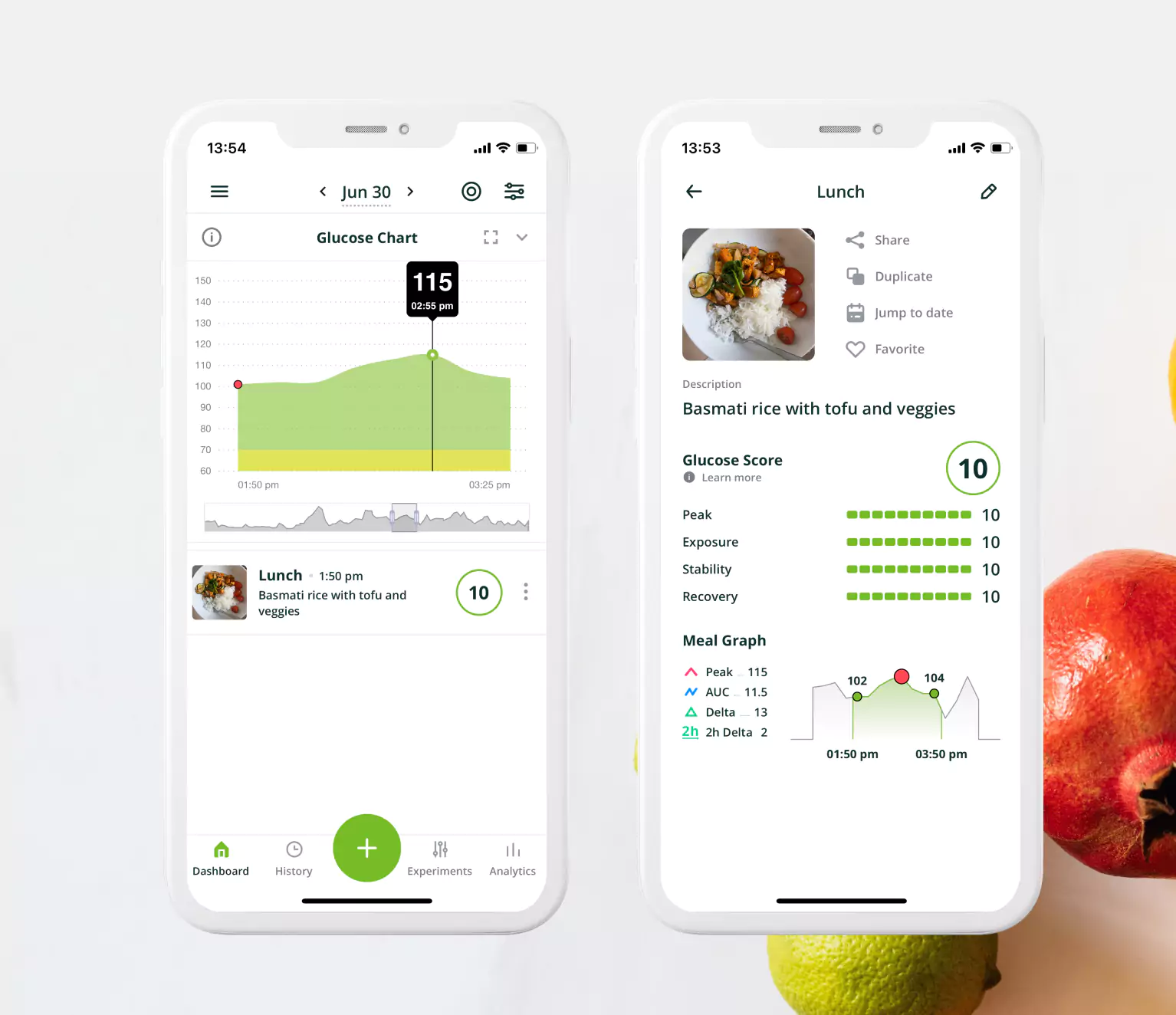 nutrisense app and cgm chart
