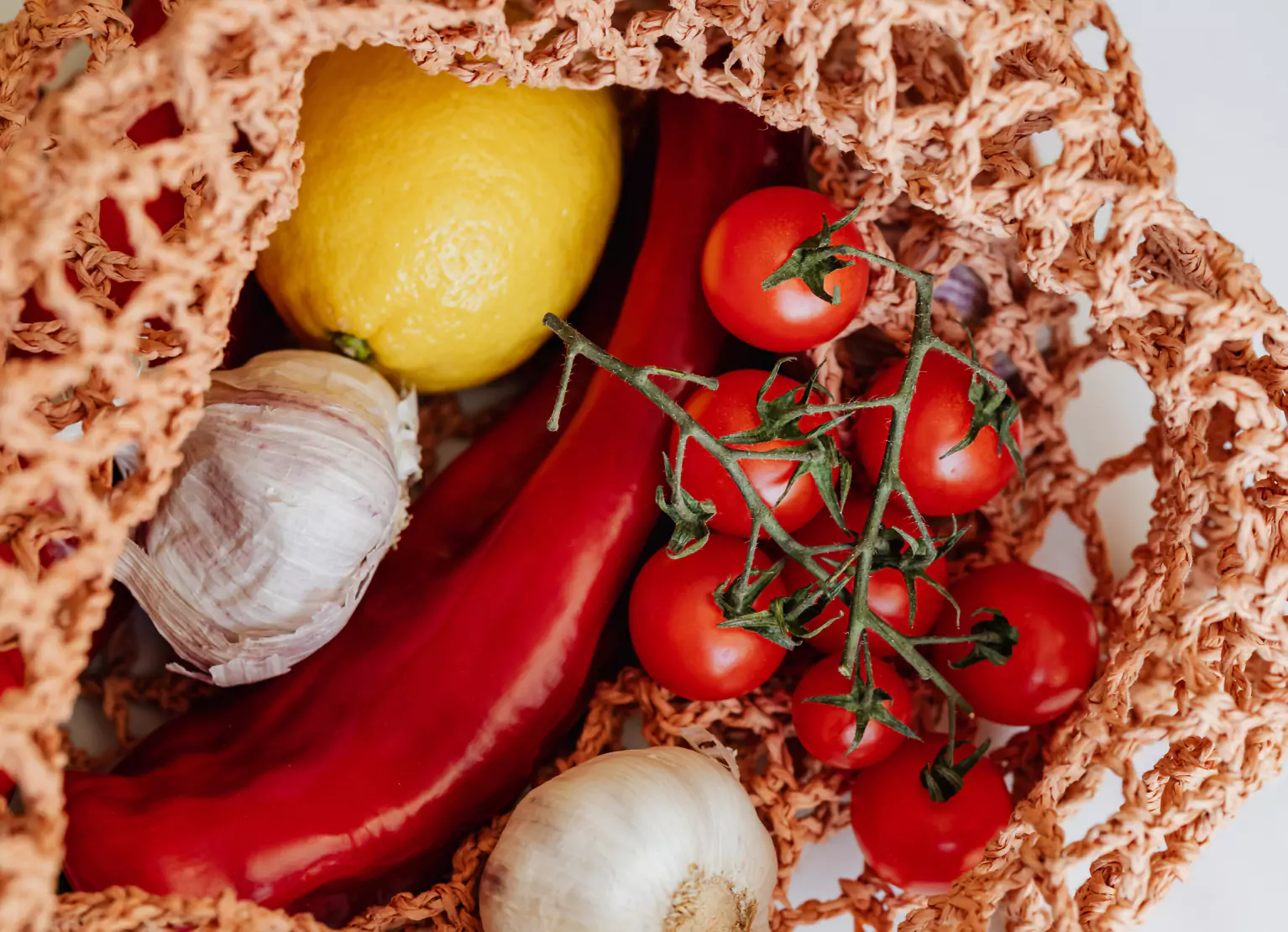 a bag of fresh produce