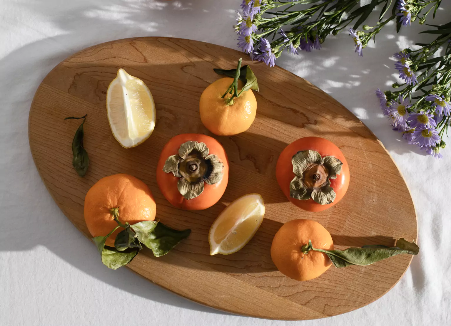 fresh fruit on a cutting board